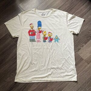 The Simpsons Christmas‎ Caroling T-Shirt Adult Size XL Graphic Cartoon